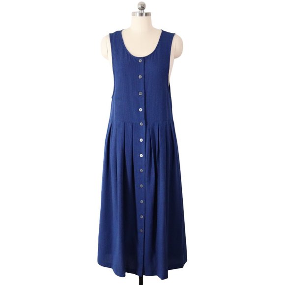 Vintage Dresses & Skirts - SOLD vintage 90s check plaid pinafore maxi dress M grunge cottagcore jumper